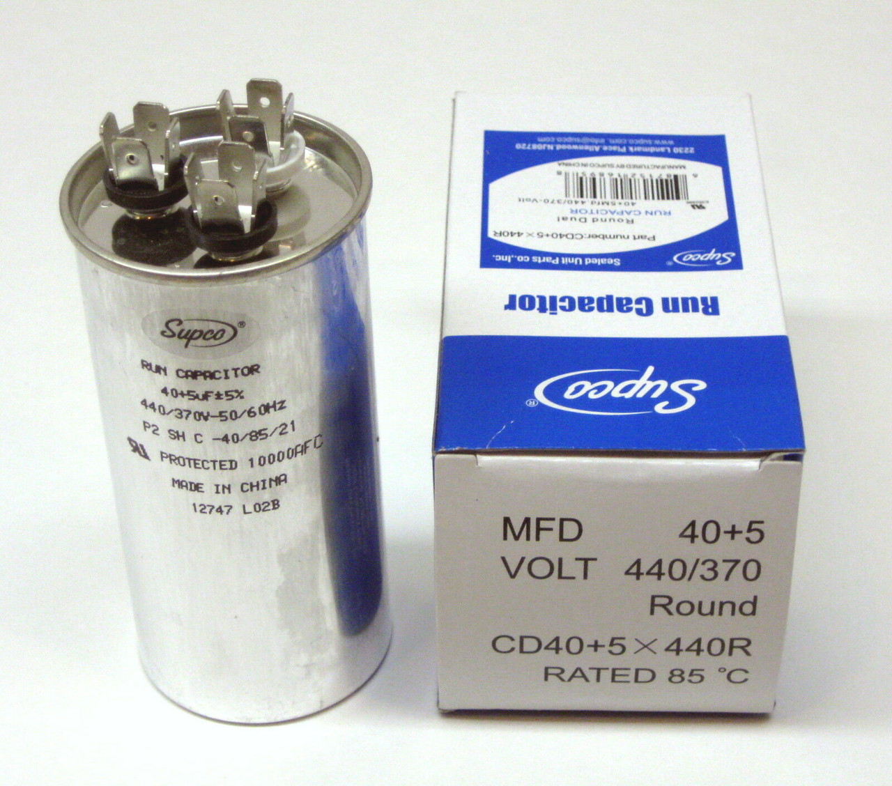 標本 [TYPE-B] [CD] Round Run Capacitor 40+5 MFD 440V | McCombs Supply | CD40+5X440R