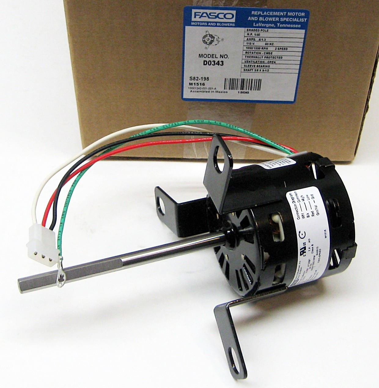 Buffalo'66✨ Fasco Fan Motor D0343 for Penn Ventilator 56343-0 Zephyr Z6S