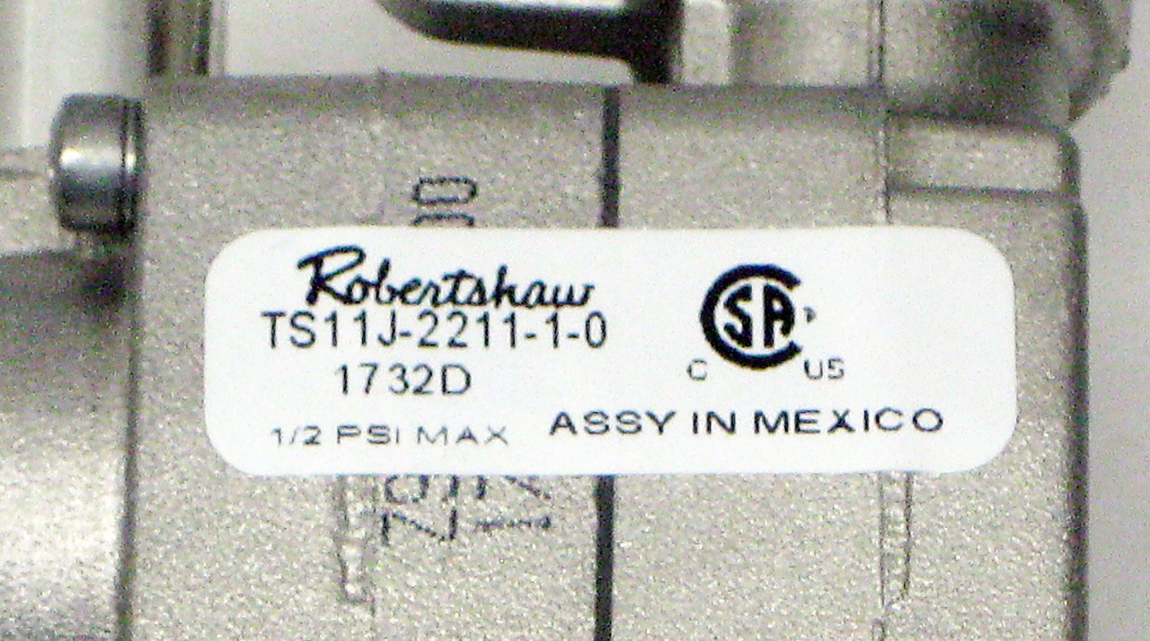 Robertshaw Commercial Oven Safety Supply Co TS11J221110