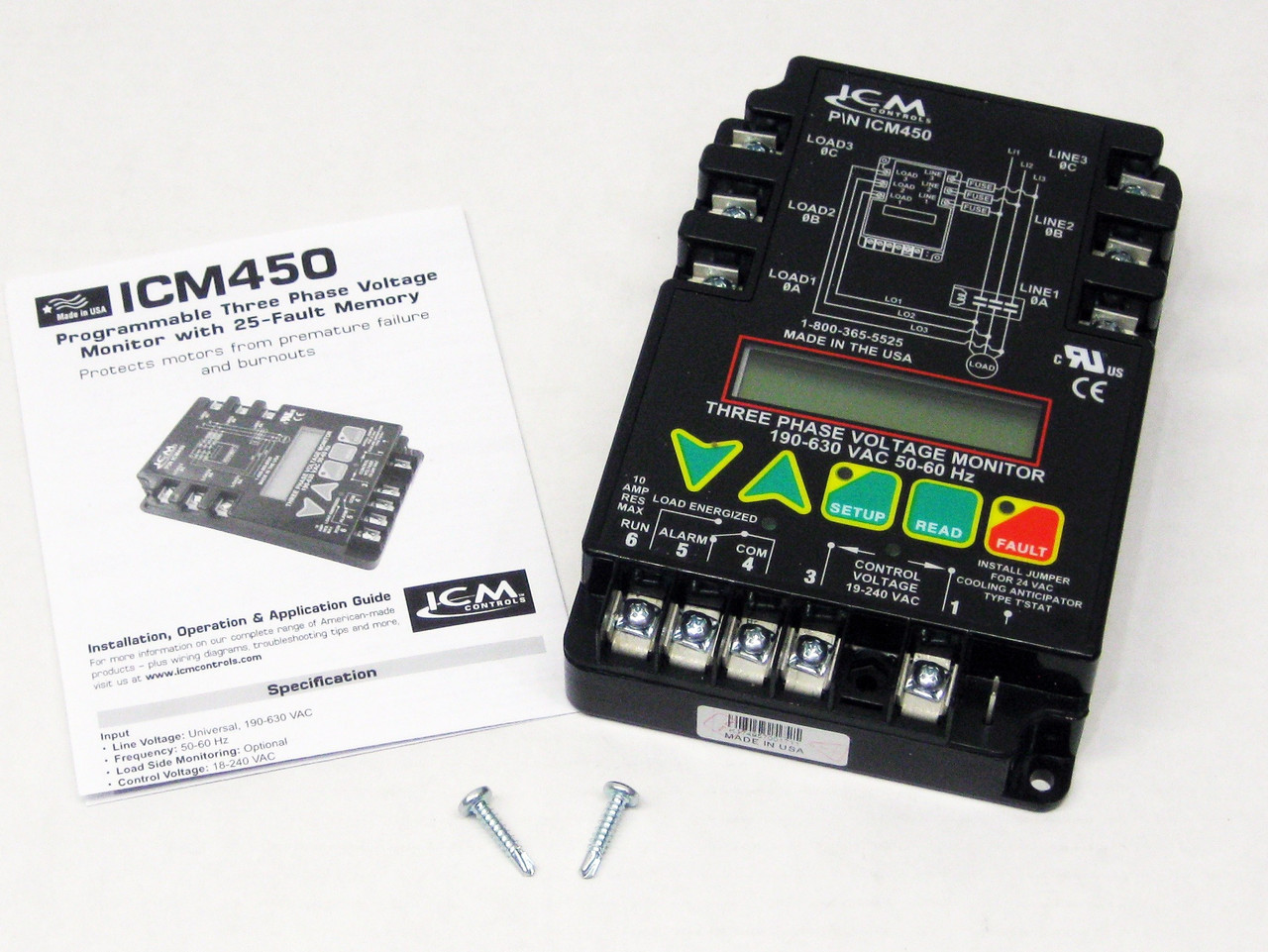 Icm Controls 3 Phase Line Voltage Monitor Icm450