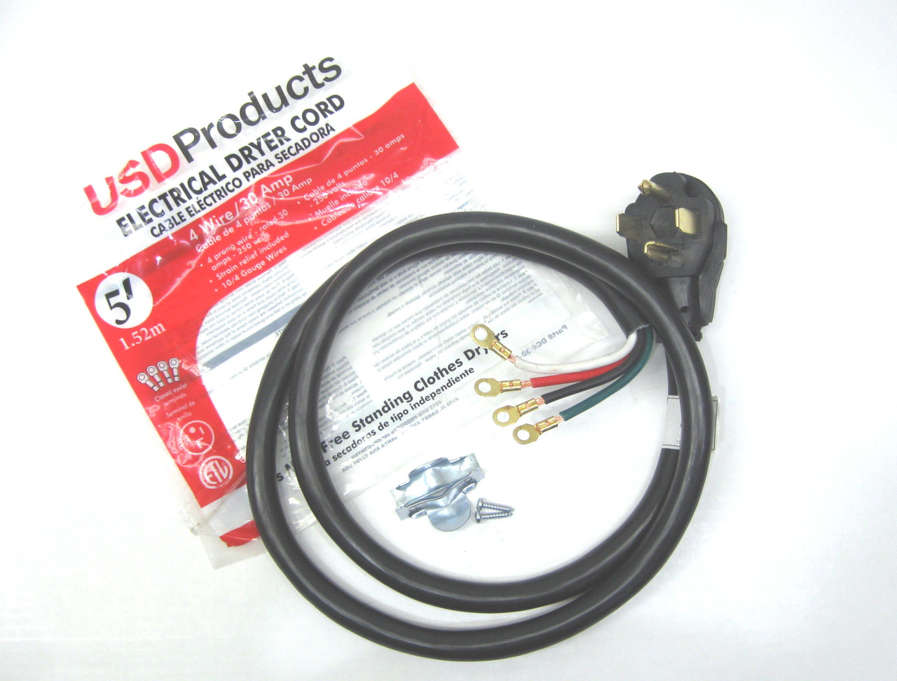 Dryer Cord 4 Wire 5 Foot Mccombs Supply Co Dc4 30 5