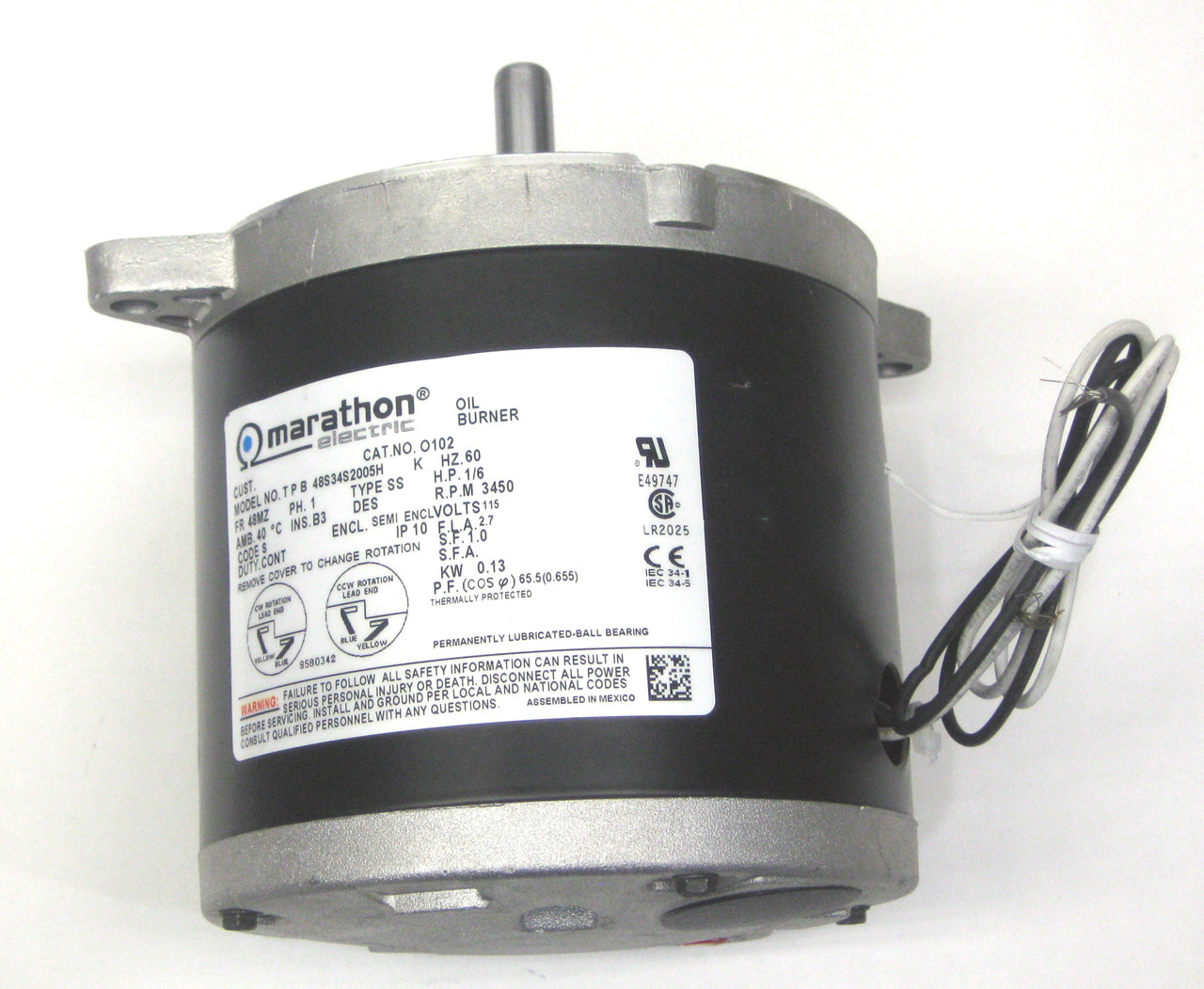 Marathon Electric Oil Burner Motor| McCombs Supply Co | O102