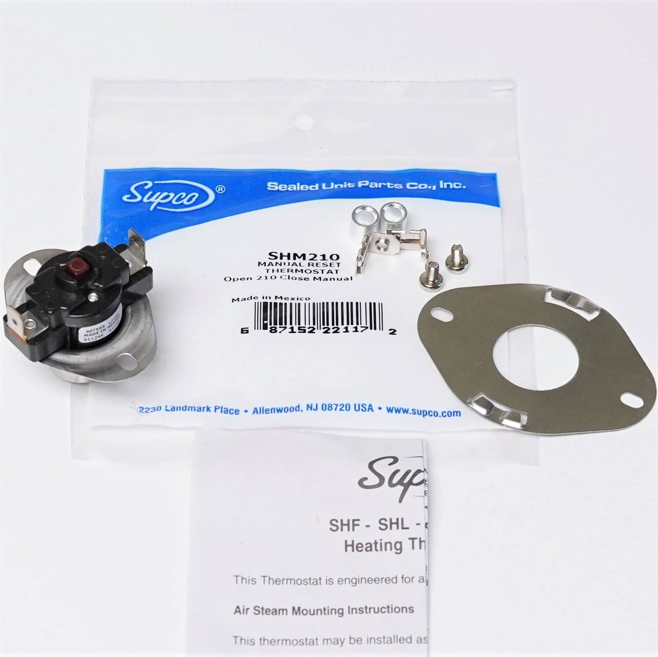 Supco Limit Manual Reset Thermostat | McCombs Supply Co | SHM210