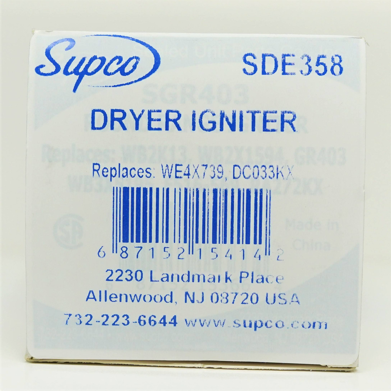 Dryer Ignition Electrode – Generic For Wascomat TD50/75, 487006824 Replacement