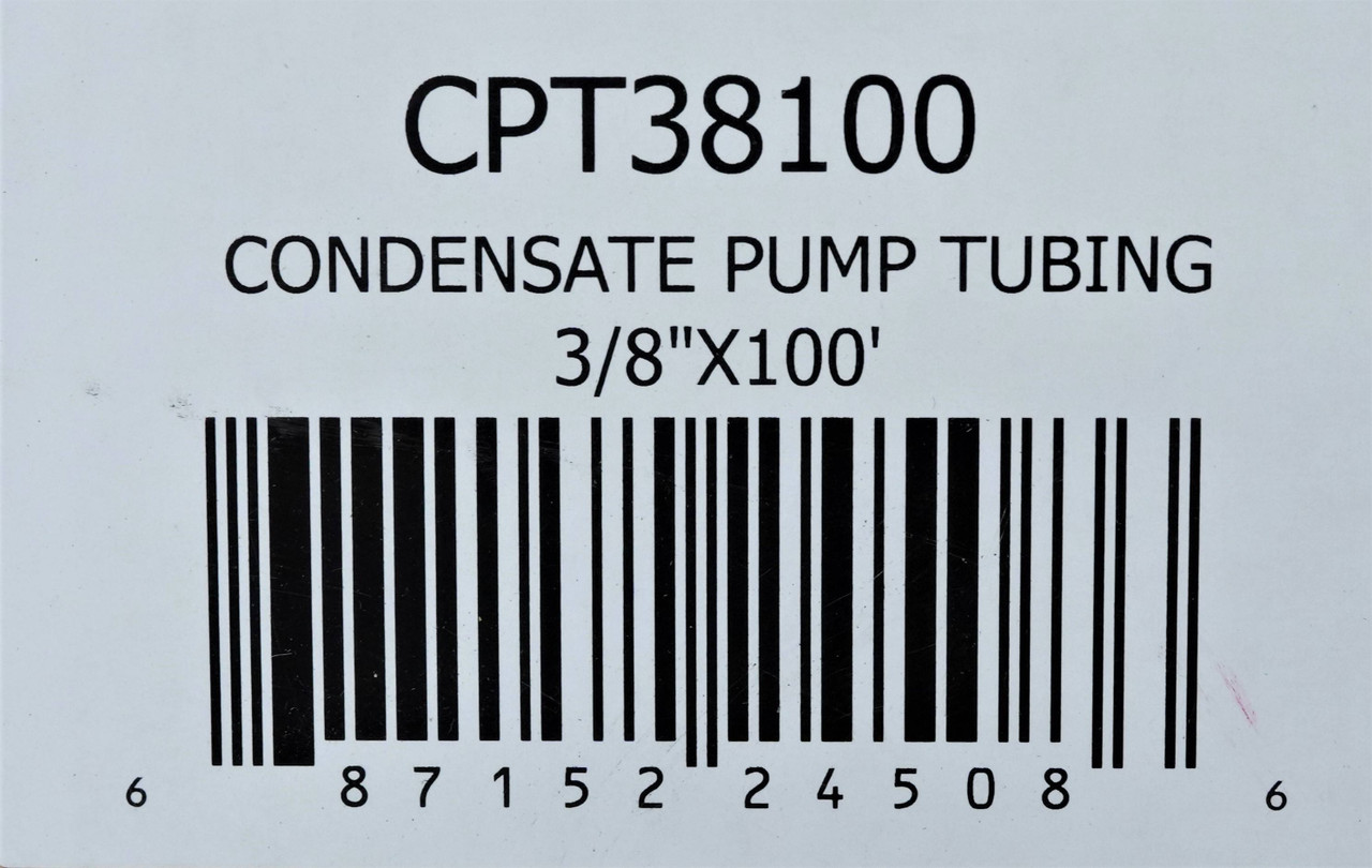 Condensate Pump Vinyl Drain Tubing Supply Co CPT38100
