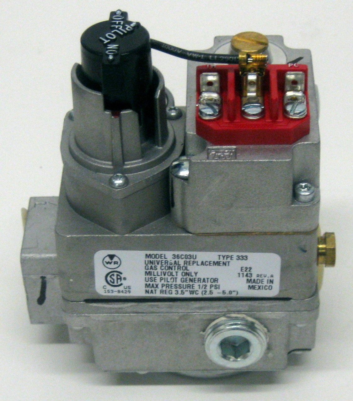 White Rodgers MiliVolt Gas Valve | McCombs Supply Co | 36C03U-333