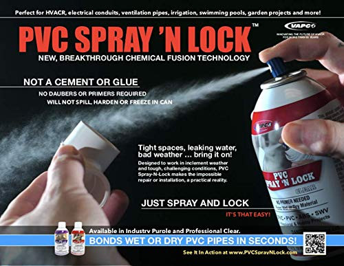 Vapco PVC Spray N' Lock Sealant Clear Supply Co PVCSNLC
