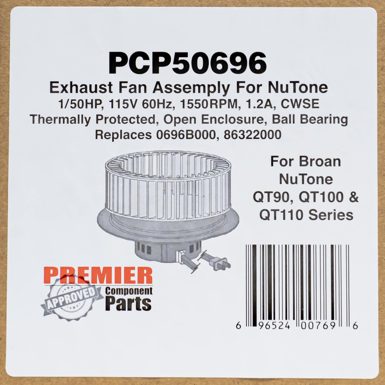 Broan Nutone Motor and Fan Assembly | McCombs Supply Co