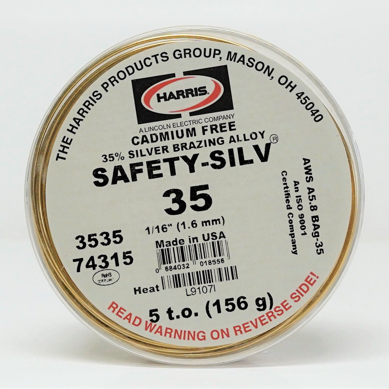 Harris Safety-Silv 35 Brazing Alloy | McCombs Supply Co | 74315