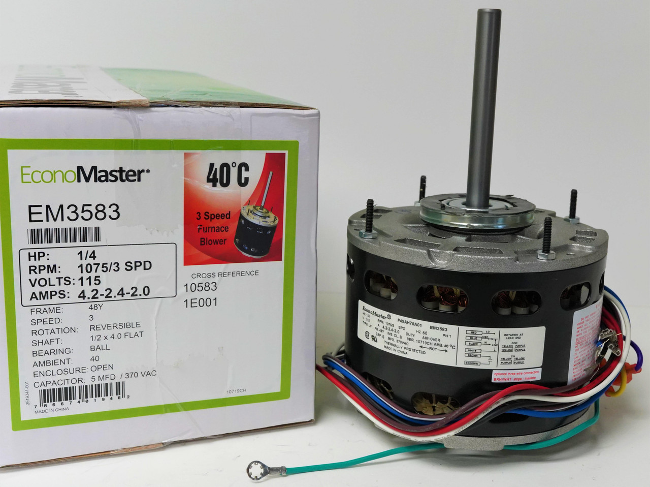 Economaster Hvac Blower Motor 1 4hp Mccombs Supply Co Em3583
