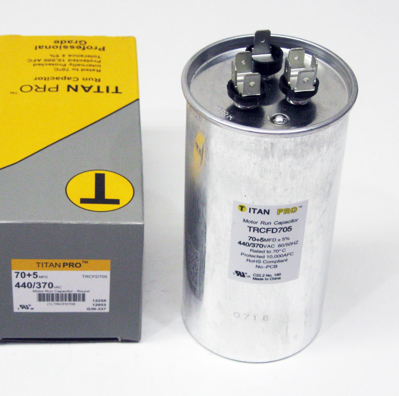 Titan Pro Capacitor 70/5 MFD 440 Volts | McCombs Supply Co