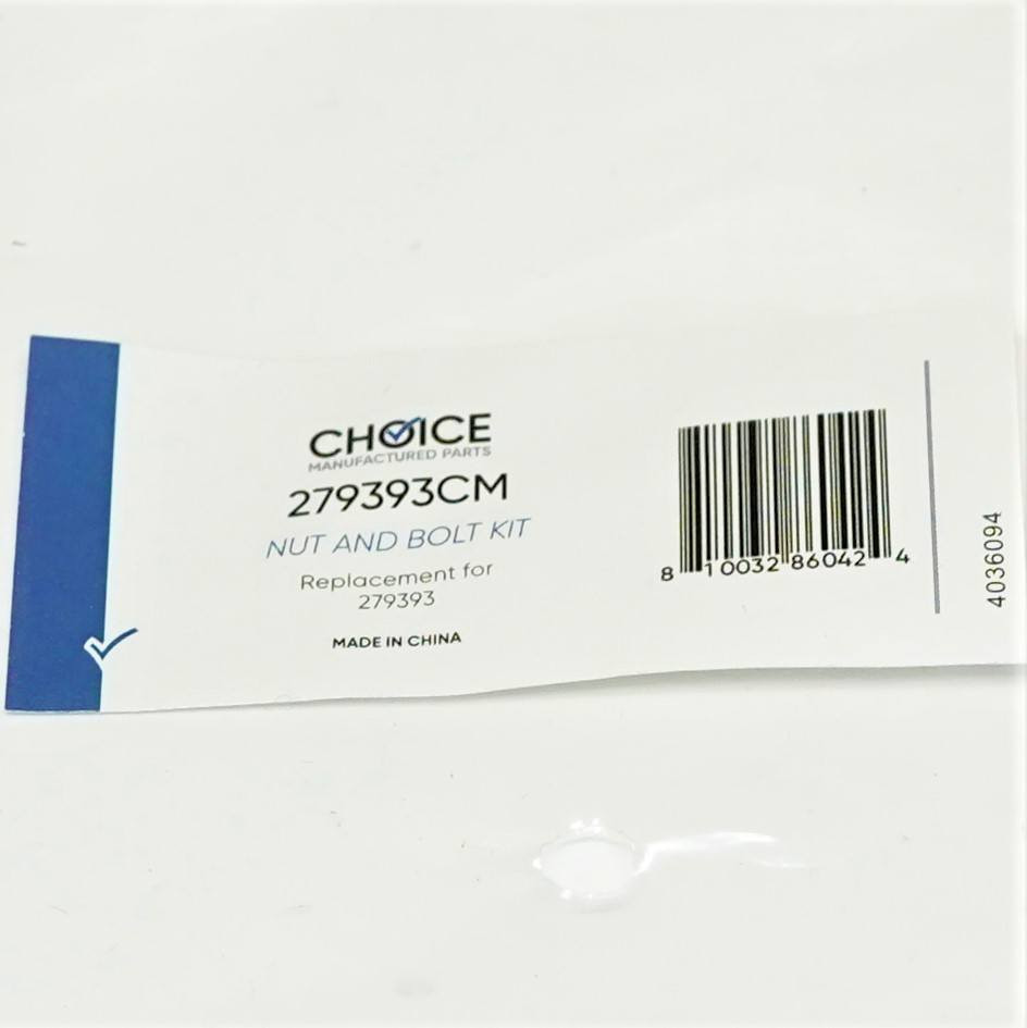 Dryer Nut and Bolt Kit for Whirlpool Supply Co 279393CM