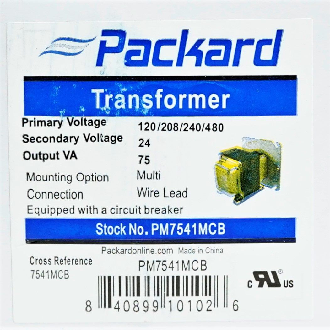 Packard 75VA Furnace Transformer | McCombs Supply Co | PM7541MCB