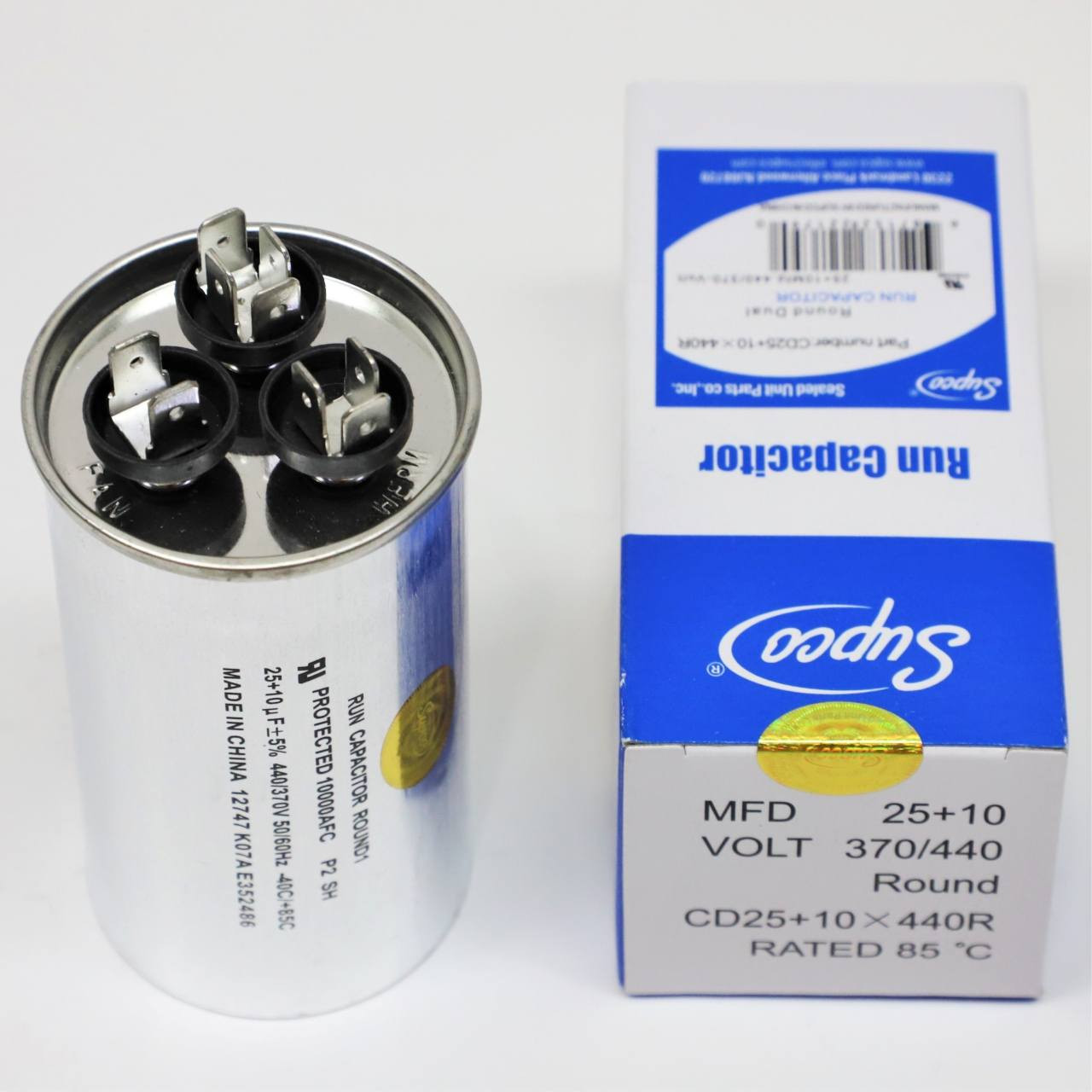 25 uF x 370 or 440 VAC Oval Run Capacitor by JARD # 12940 25 uF x 370 or 440 VAC Oval Run Capacitor by JARD # 12940