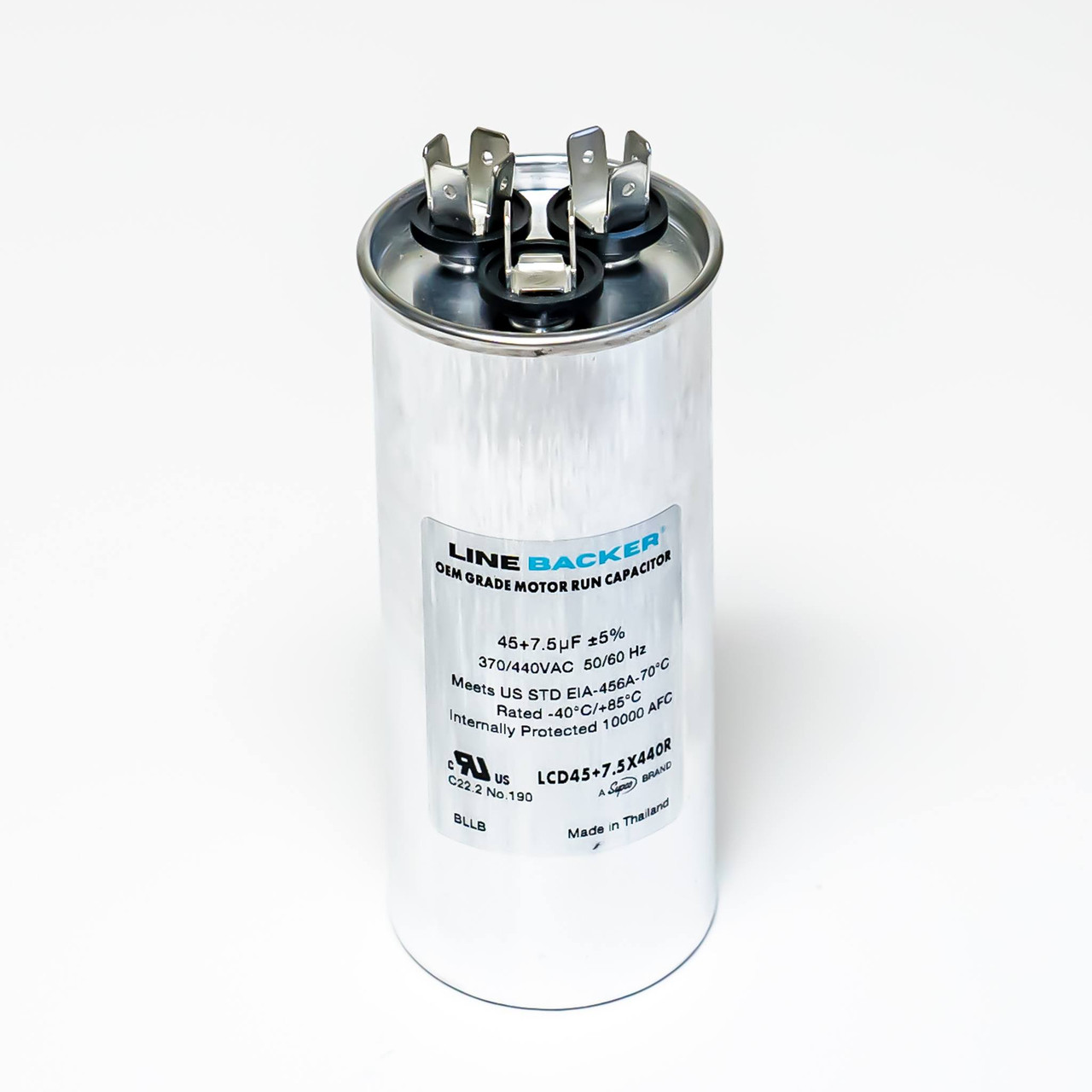 Supco Linebacker 45/7.5 MFD 440V Round Run Capacitor