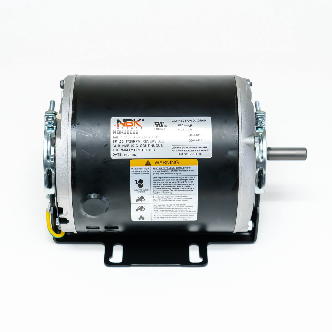 NBK Motors Belt Drive 1/4HP 1725RPM 115V | McCombs Supply Co | 20609