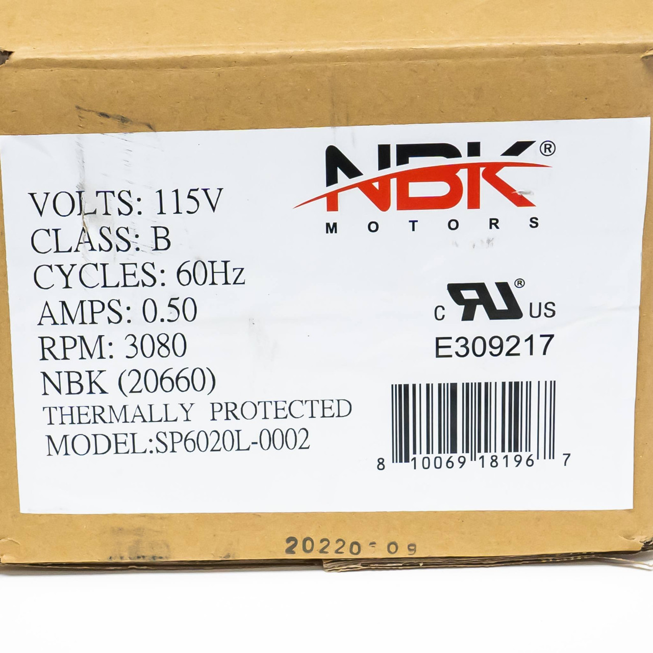 NBK Products Motor for Dayton | McCombs Supply Co | 20660
