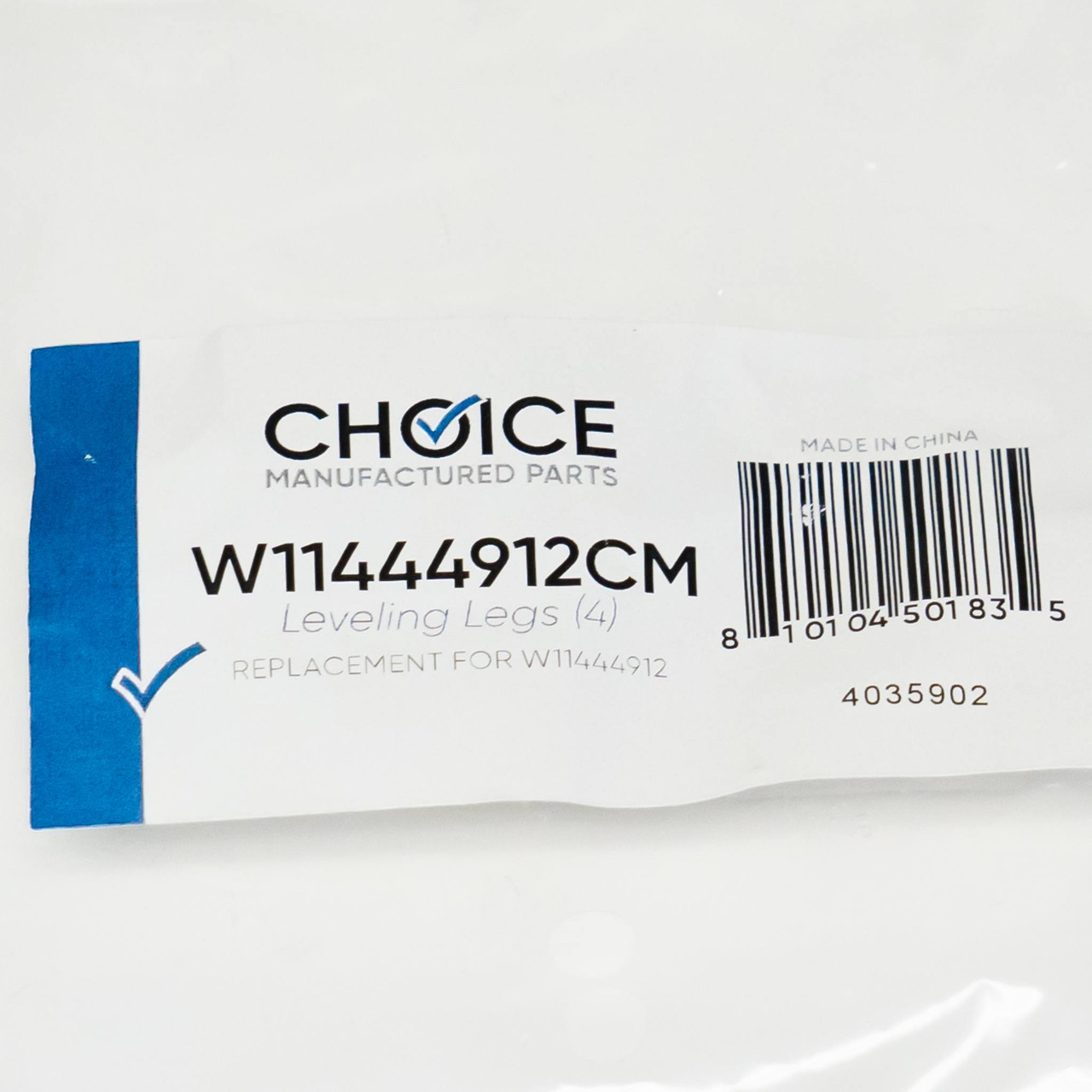 Choice Dryer Leveling Legs for Whirlpool Supply W11444912