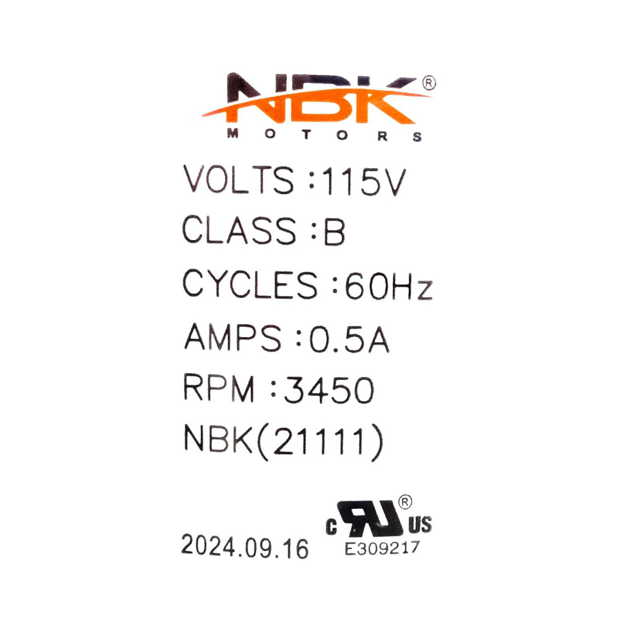 NBK Furnace Draft Inducer | McCombs Supply Co | 21111