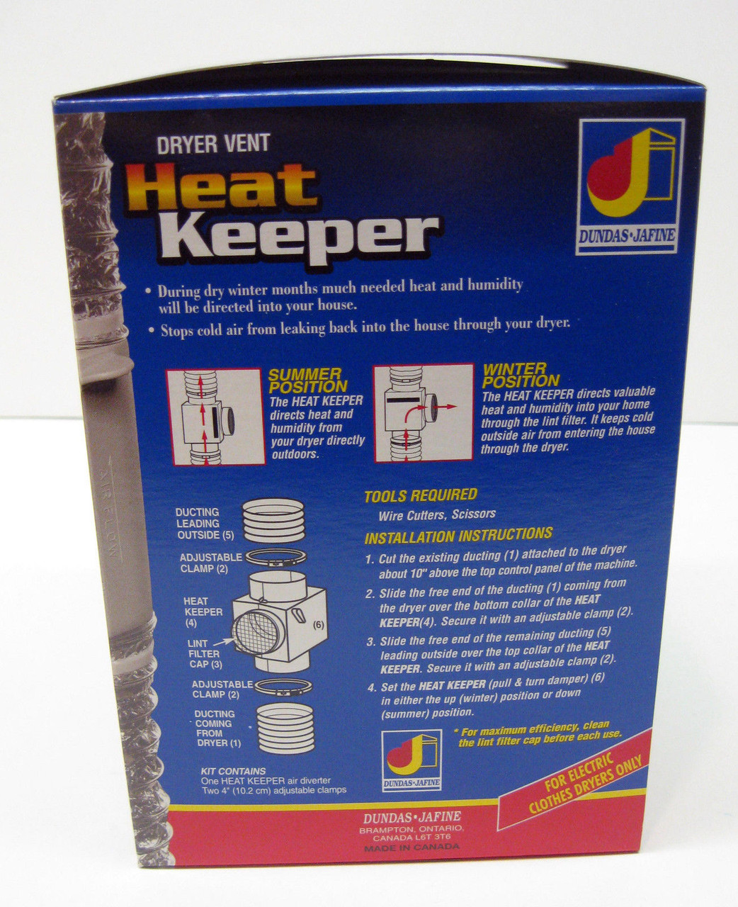 Dundas Jafine Dryer Heat Keeper Supply Co CHK100ZW