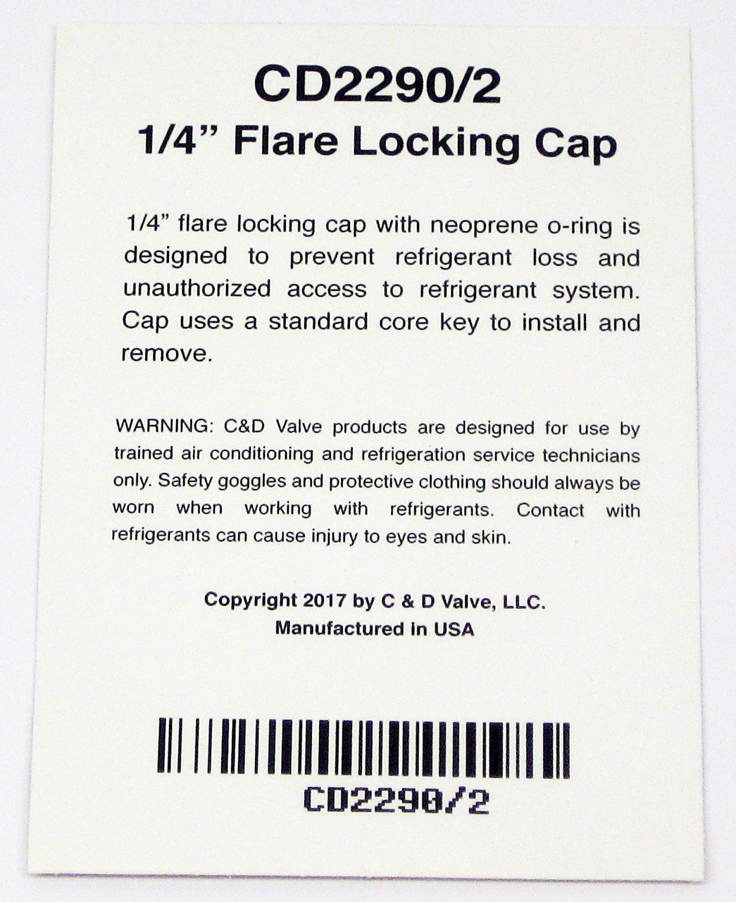 C&D Valve Locking Refrigerant Caps | McCombs Supply Co | CD2290/2