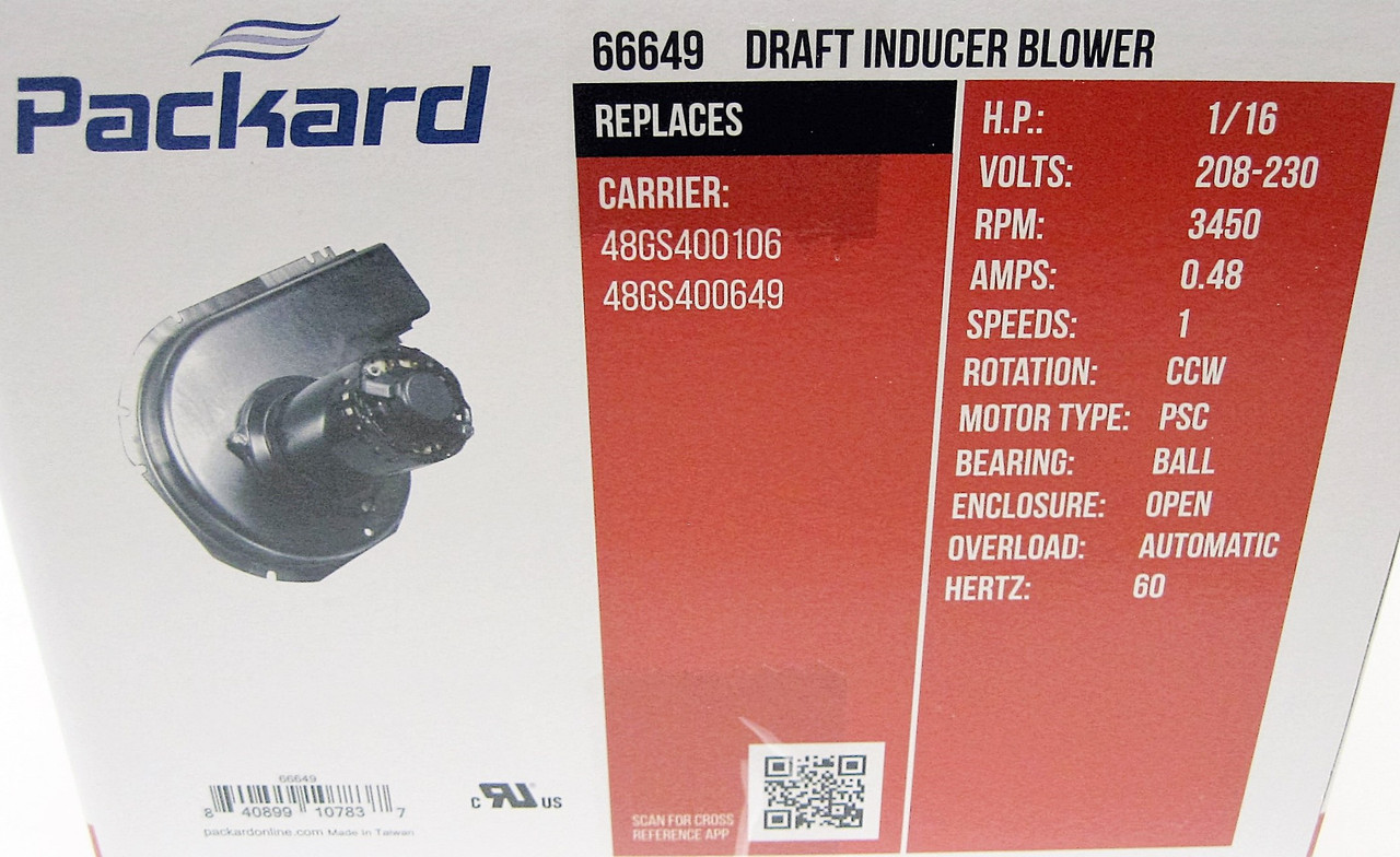 Draft Inducer Furnace Blower Motor | McCombs Supply Co | 66649