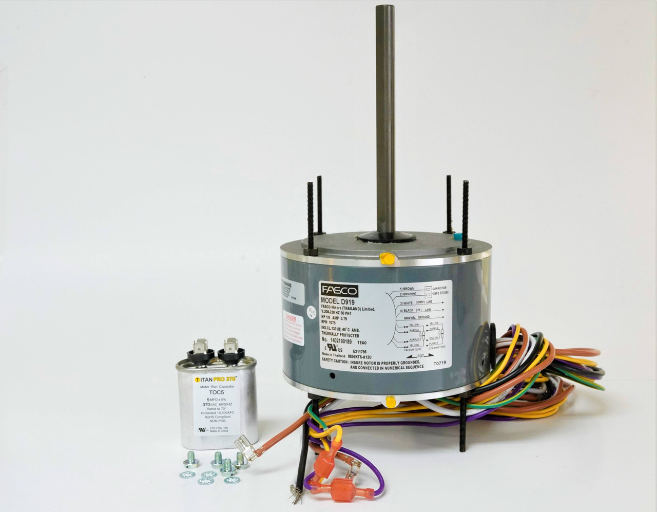 D919 5 Fasco 1 8 Hp Air Conditioner Condenser Fan Motor 1075 Rpm 230 Volts