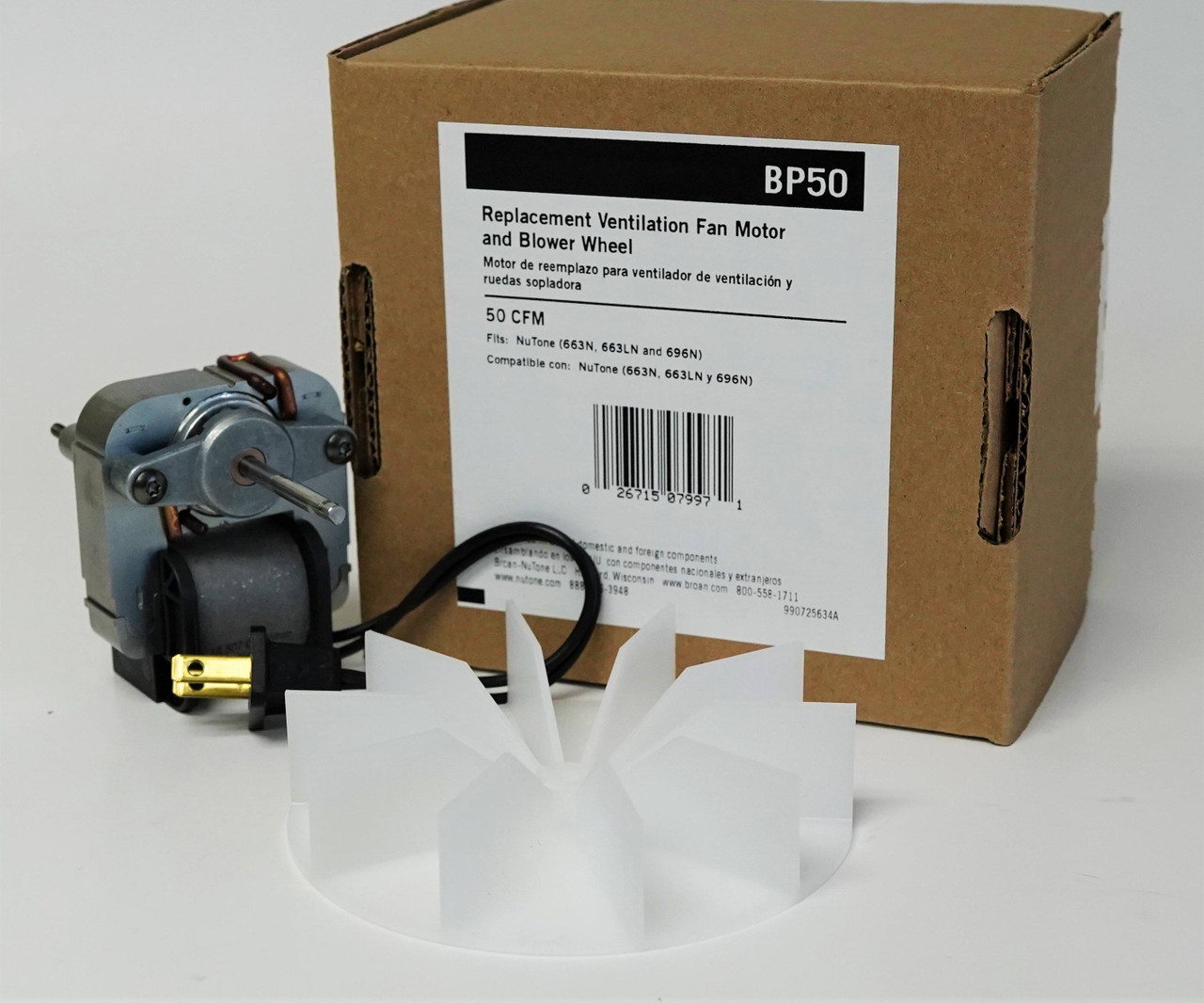 Broan Nutone Vent Bath Fan Motor Bp50 For Model 663n 663ln 696n