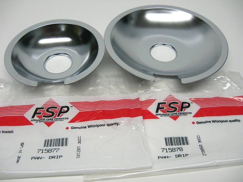 Jenn Air Range Stove Drip Pan Set 1 each of 715877 715878 Genuine