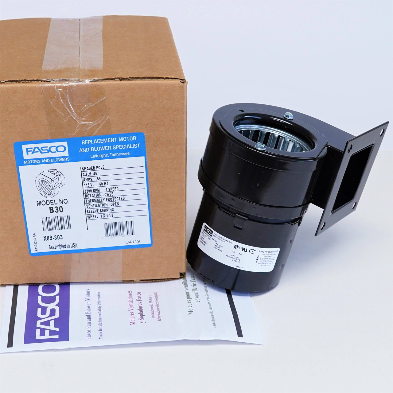 Fasco Bathroom Fan Vent Motor Mccombs Supply Co D1160 7163 5235