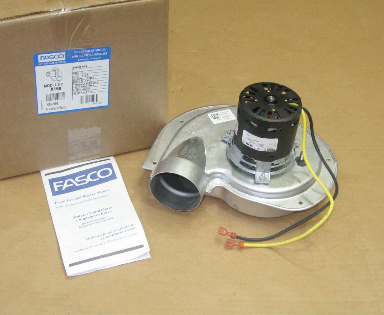 Fasco Draft Inducer Motor Mccombs Supply Co A169