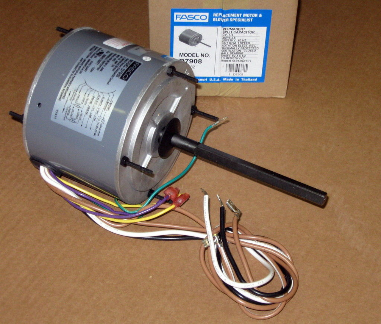 D7908 Fasco 1 3 Hp 1075 Rpm Ac Air Conditioner Condenser Fan Motor Tenv