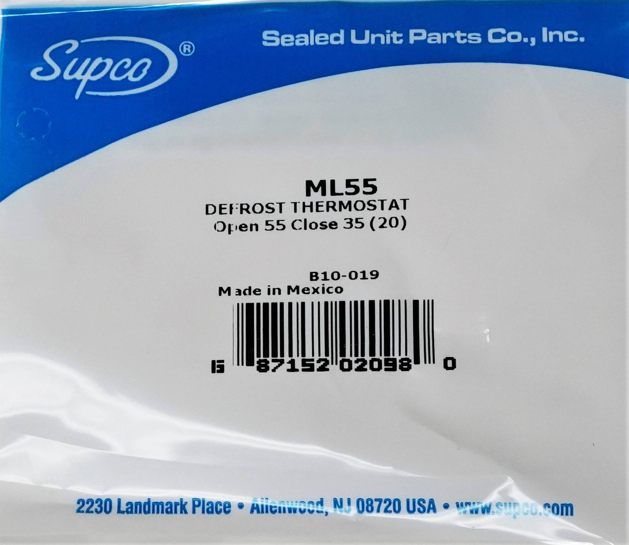 SUPCO Refrigerator Defrost Thermostat | McCombs Supply Co | ML55