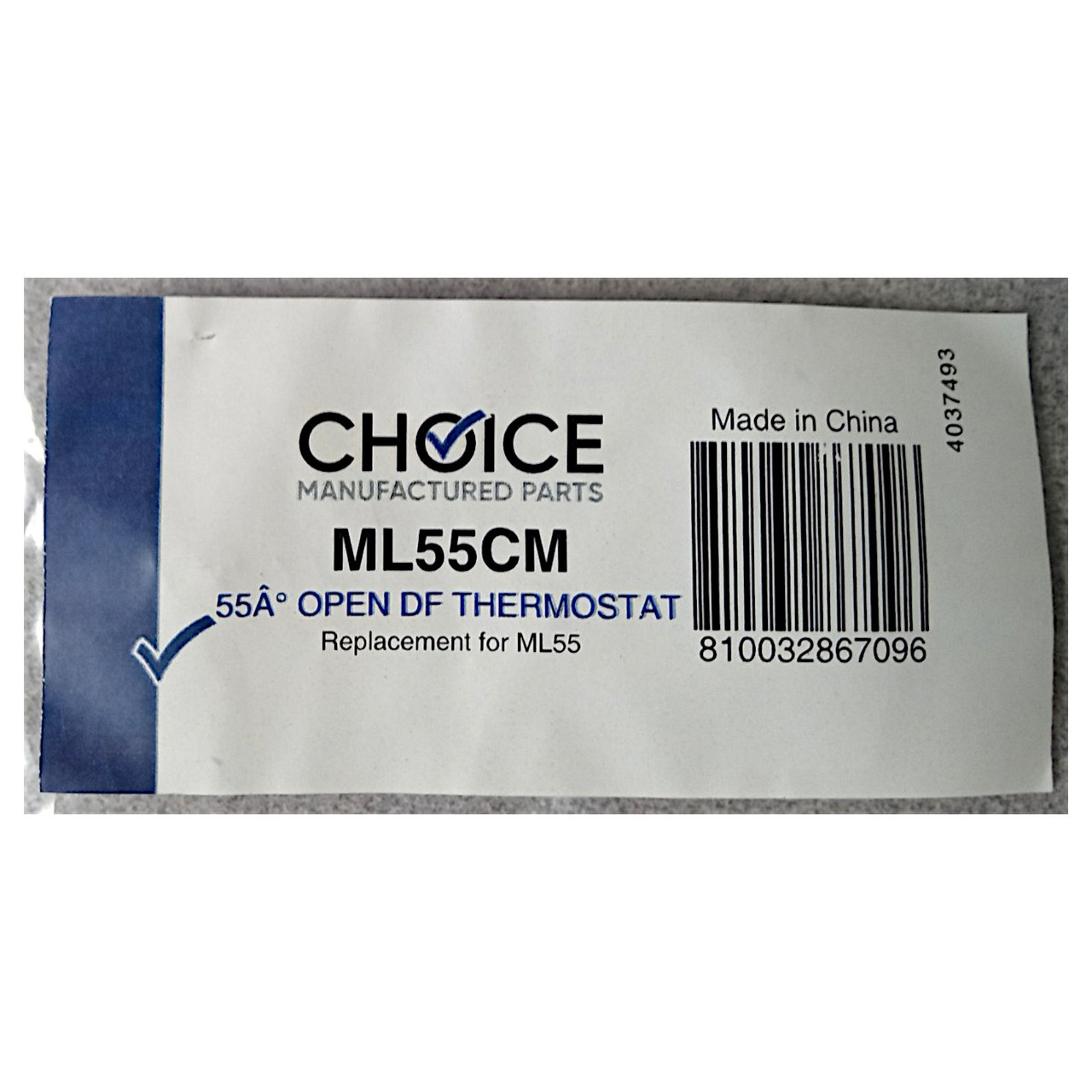 Choice Refrigerator Defrost Thermostat | McCombs Supply Co | ML55