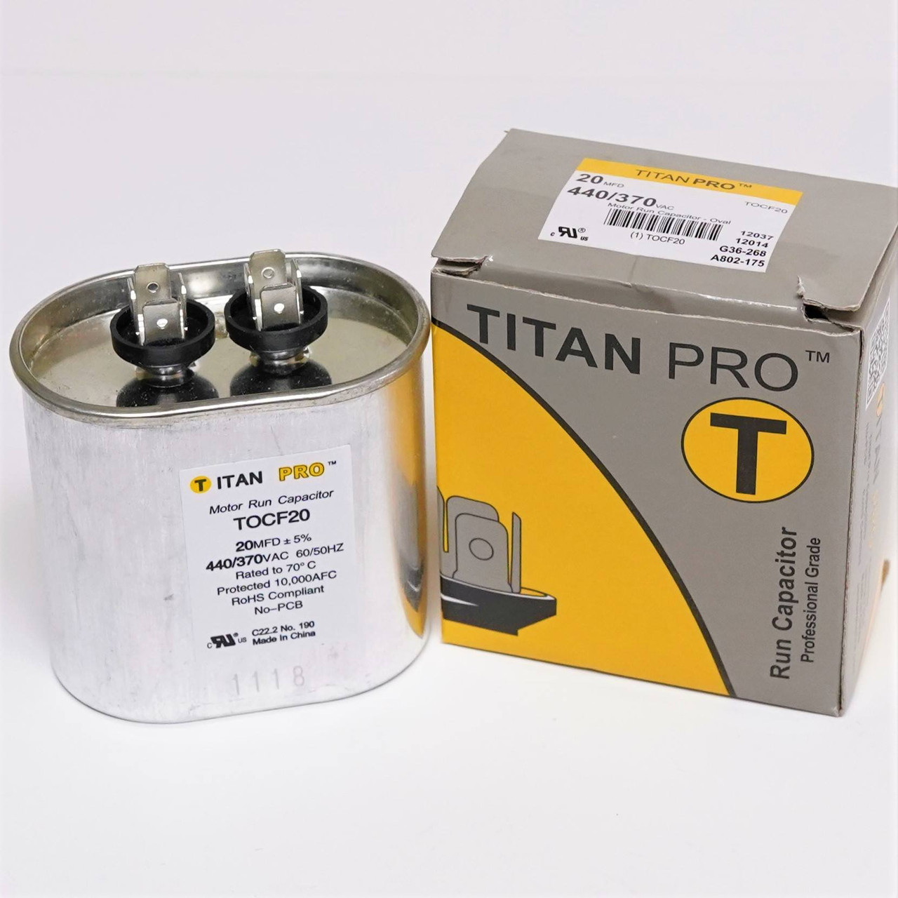 TitanPro TOCF20 20 MFD 440/370Volt Oval Run Capacitor | McCombs