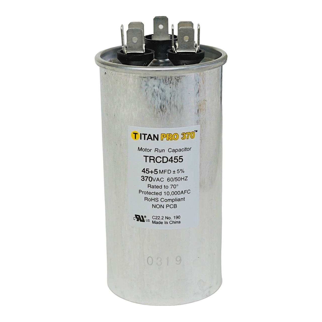 TRCD455 45/5 MFD 370 Volt Round Dual Run Capacitor | McCombs Supply Co