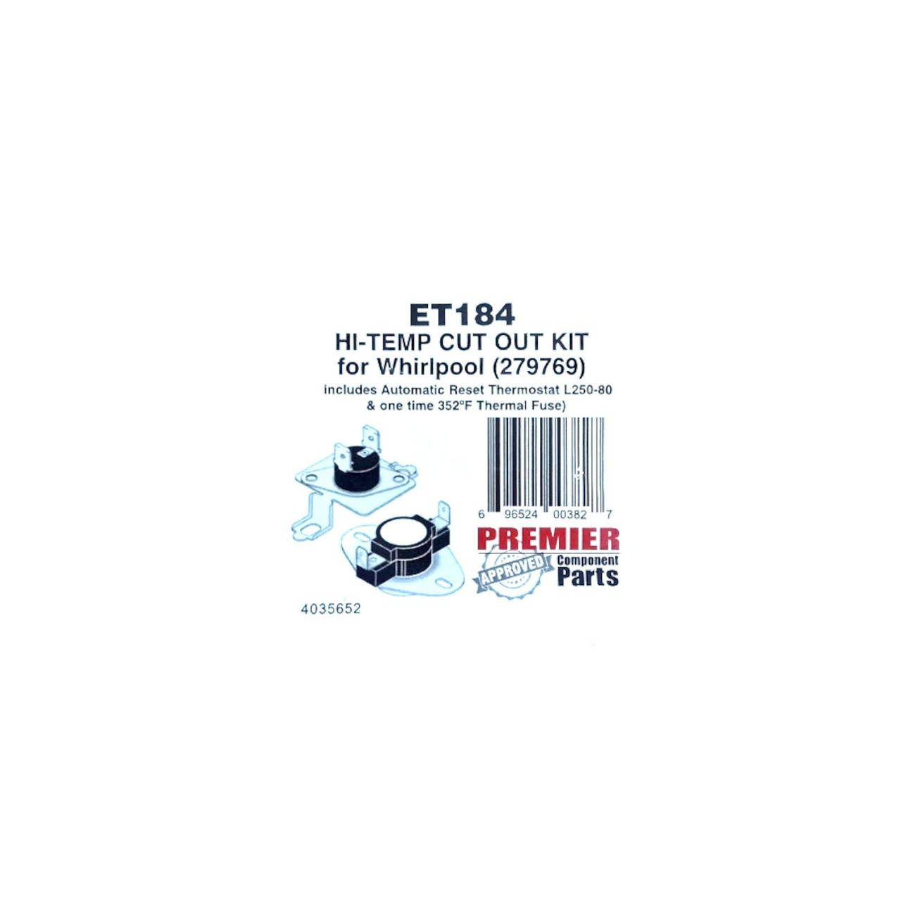 Exact Dryer Thermal Fuse for Whirlpool | McCombs Supply Co | 279769