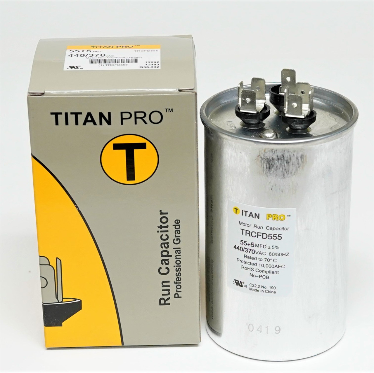 U.L Listed -Smart Electric Run Capacitor-45 MFD//UF-370//440V -Single New