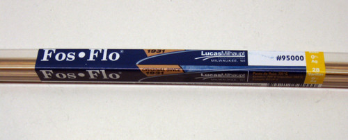 95000 Lucas Milhaupt Fos Flo Silvaloy 0% 28 Rods 1 Pound Solder