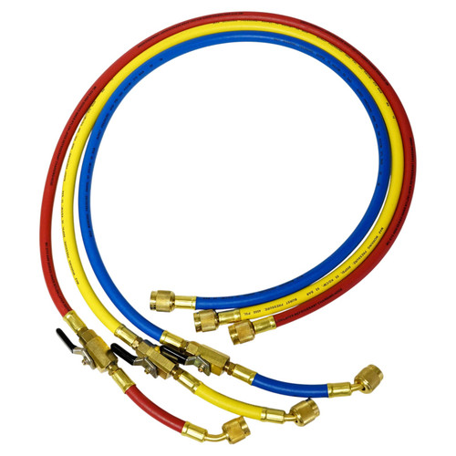 Mastercool 59236 A/C HVAC Refrigeration Manifold w 36" Ball Charging Hoses R410A R404A