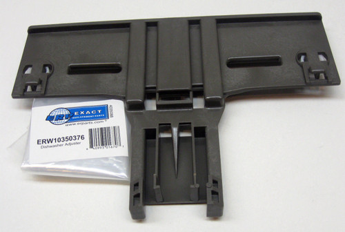 Dishwasher rack adjuster for Whirlpool and Kitchenaid, part number W10350376, back view.