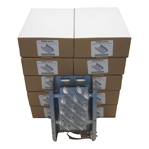 10 Pack of Aftermarket Replacement Dryer Elements for Whirlpool part number 279838.