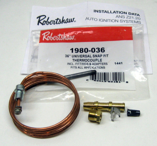 Robertshaw Thermocouple 36" 1980-036 Snap Fit Universal (51-1455