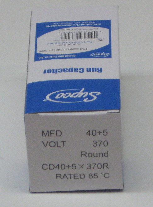 Condensatore Tondo Doppio 40/5 Mfd 370/440 Volt JARD Per HVAC - Sostituisce TradePro