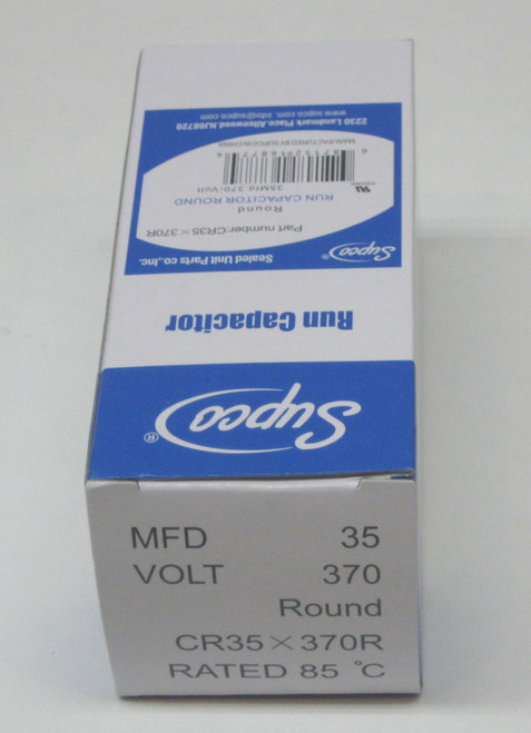 Supco CR35X370R HVAC Motor Round Run Capacitor 35 MFD 370 Volts
