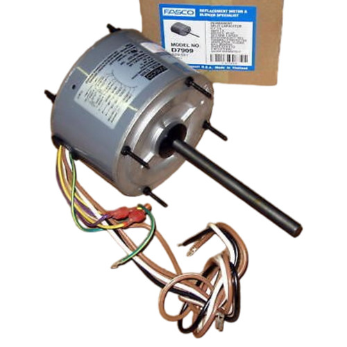 Fasco D7909 Air Conditioner Condenser Fan Motor Totally Enclosed (TENV) 1/4 HP 230 Volts 1075 RPM Ball Bearing Single Speed