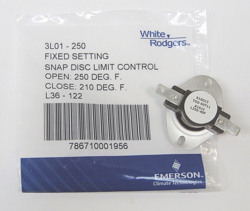 L250 Limit Control Thermostat 250 Degree 40 Degree Differential Two Wire 3L01-250