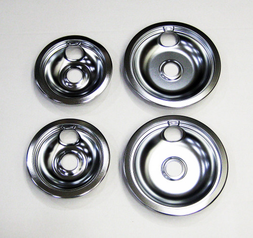 Chrome Drip Bowl Set for Electrolux and Frigidaire 2 of 316048414 and 2 of 316048413.
Chrome Drip Bowl Set for Electrolux and Frigidaire 2 of 316048414 and 2 of 316048413.