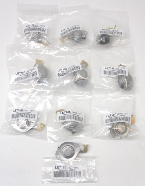 3977767 10 Pack for Whirlpool Kenmore Dryer Thermostat Limit PS351925 AP3131941 3977767 10 Pack for Whirlpool Kenmore Dryer Thermostat Limit PS351925 AP3131941