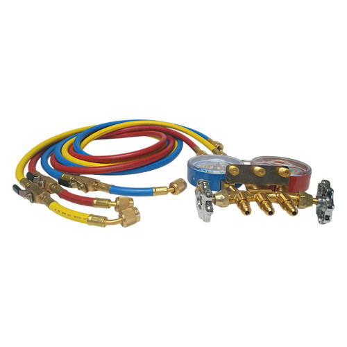 Mastercool 56372 Manifold Gauge HVAC-R with 72" Ball Valve Hoses for R404A R407C R507A R134A